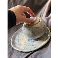 "Antikes" Set Aus Blau-Weißem Tablett Und Behälter Keramik "Antikes" Set Aus Blau-Weißem Tablett Und Behälter Keramik von mkayceramics