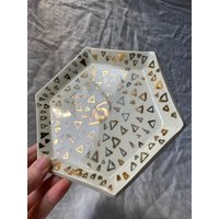 Golden Eye Hexagon Keramik Auffangteller von mkayceramics