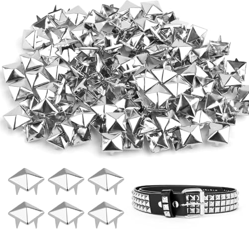 200 Stück Quadratische Nieten Metall DIY Punk Nieten 4 Klauen Quadratische Nieten für Kleidung Taschen Lederband Schuhe von mkemka