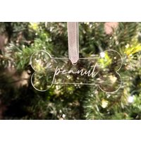 Klare Acryl Hundeknochen Ornament | Name Personalisiert von mncelebrations
