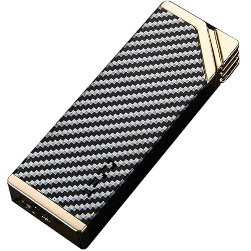 Windproof Butane lighter Retro Metal Torch lighter butane refillable adjustable flame for Candles Grill BBQ Fireplaces Camping(Black1) von mnopx