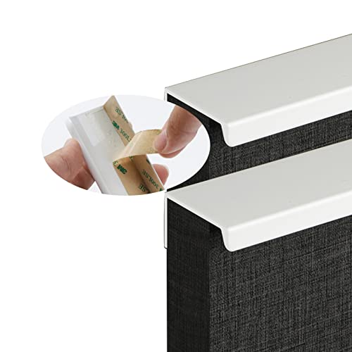 moaupr 2 Stück Selbstklebende Unsichtbar Garderobengriff Versteckt Aluminiumlegierung Schubladeknöpfe Warmes Weiß Schranktürgriffe Rechter Winkel Türklinken Length 80mm von moaupr