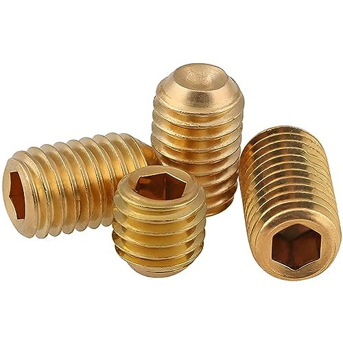 moaupr Cup Point Innensechskant-Gewindestifte Madenschrauben aus Messing-M2.5×3mm,30 Pcs von moaupr