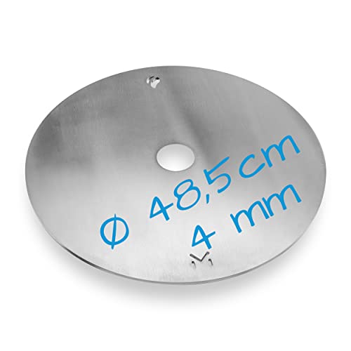 mocisa Grillplatte Feuerplatte Ø48,5 cm für Fassgrill | Kugelgrill | Raketenofen | Stahl blank 4mm | Made in Bavaria | Plancha | Feuerring | BBQ Ring | BBQ Disc von mocisa