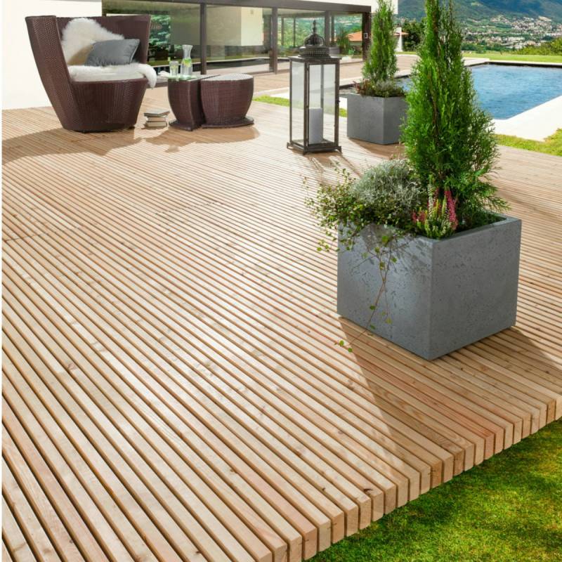 mocoPinus Terrassensystem PINUTEX sib. Lärche- vorgefertigte Terrassen - 400 cm von mocoPinus