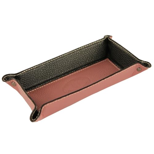 modamoda de - K02 - Dekoschale Taschenleerer Ablage aus Echtleder 20x10x4 cm, Farbe:Altrosa von modamoda de