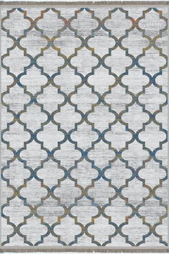 modema Wohnzimmerteppich – Waschbarer Teppich für Wohnzimmer, Esszimmer, Schlafzimmer, Flur, Rutschfester Moderner Geometrischer Minimalistischer Teppich von modema