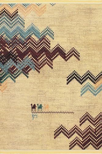 modema Wohnzimmerteppich – Waschbarer Teppich für Wohnzimmer, Esszimmer, Schlafzimmer, Flur, Rutschfester Orientteppich Gabbeh von modema