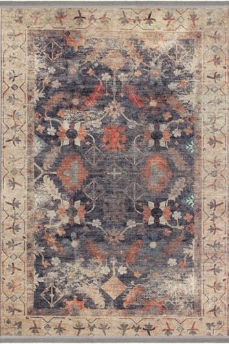 modema Wohnzimmerteppich – Waschbarer Teppich für Wohnzimmer, Esszimmer, Schlafzimmer, Flur, Rutschfester Vintage-Perser-Teppich von modema