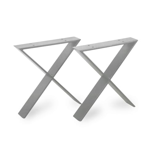 modernLOFTart Bankbeine Tischbeine - DIY Möbelfüße 60x10cm Silber - Moderner Industrie-Look für Ihr Wohnzimmer - Metall Industrial Tisch Bank Sitzbank Couchtisch Kufen - Breite 20cm, Höhe 42cm von modernLOFTart