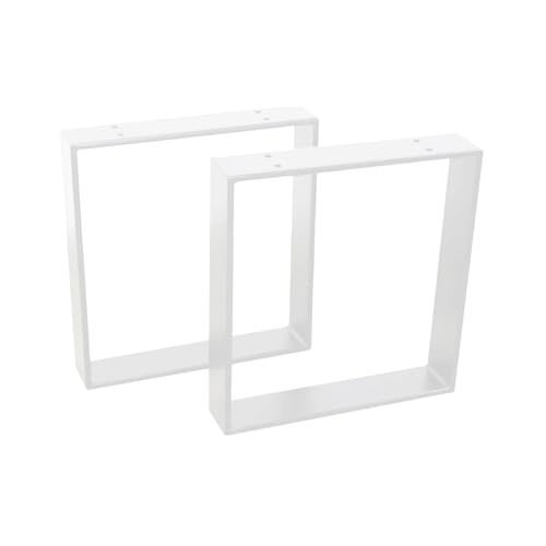 modern LOFT art Bankbeine Tischbeine - DIY Möbelfüße 80x10cm Weiß - Moderner Industrie-Look für Ihr Wohnzimmer - Metall Industrial Tisch Bank Sitzbank Couchtisch Kufen - Breite 40cm, Höhe 42cm von modernLOFTart