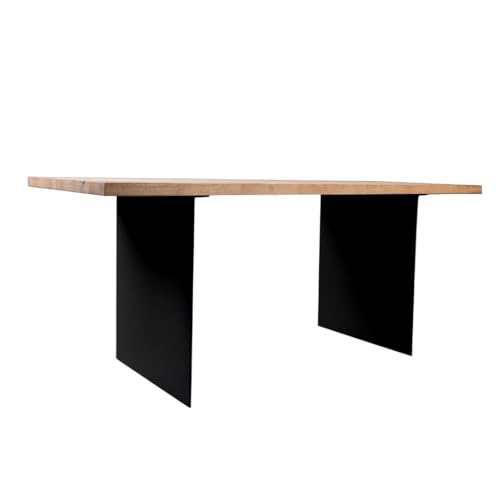 modern LOFT art Stahlwange Schwarz - Massive Tischbeine - 2 Stück Tischfüße -Tischplatten Esstisch DIY - Tischgestell Metall – Stahlplatten - Breite 70cm von modern LOFT art