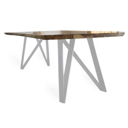 modern LOFT art Tischbeine Silber - Metall Spider - 2X Tischgestell Flachstahl 100x10 mm - DIY Tischkufen für Wohnzimmertisch, Esstisch - Breite 50 cm, Höhe 72 cm von modern LOFT art