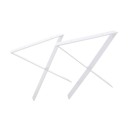modernLOFTart Tischbeine Weiß - Metall X-Form - 2X Tischgestell Flachstahl 60x10 mm - DIY Tischkufen für Wohnzimmertisch, Esstisch - Breite 70 cm, Höhe 72 cm von modernLOFTart