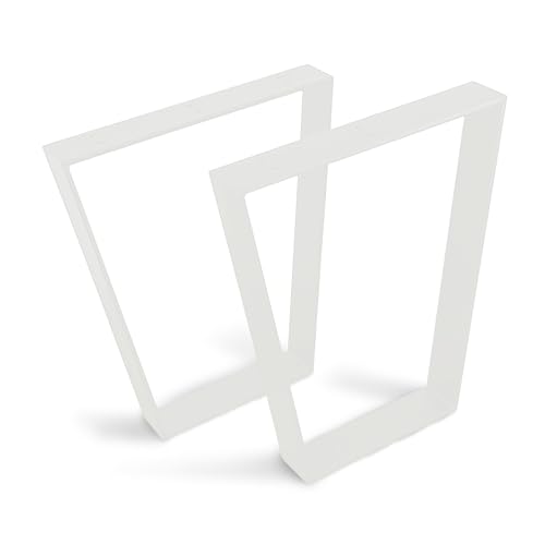 modernLOFTart Tischkufen Weiß R1 60x10 mm - Tischbeine Metall aus Flachstahl Sandgestrahlt und Pulverbeschichtet - Tischgestell Breite 60cm, Höhe 72cm - Industrial Loft von modern LOFT art