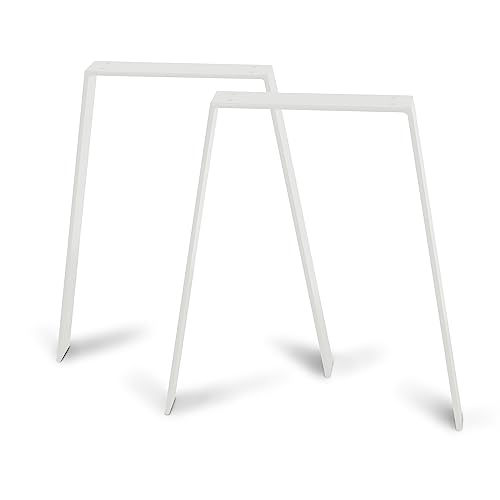 modernLOFTart Tischkufen V Weiß 60x10 mm - Tischbeine Metall aus Flachstahl Sandgestrahlt und Pulverbeschichtet - Tischgestell Breite 40cm, Höhe 72cm - Industrial Loft von modern LOFT art