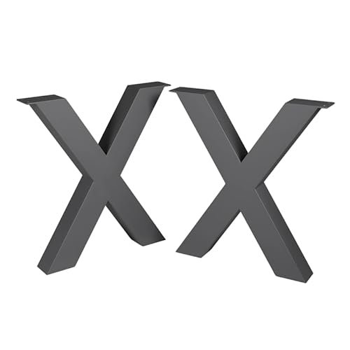 modernLOFTart Tischbeine Metall Tischkufen 2 Stück in X Form - Tischgestell Metall aus 10cm Dickem Pulverbeschichtet Gefertigt - Tischfüße für Esstisch, Schreibtischbeine, Konferenztisch Füße von modernLOFTart