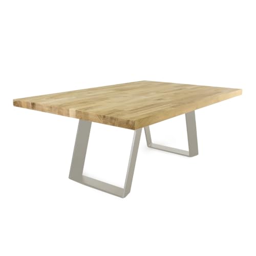 modern LOFT art Tischfüße Grau – Couchtisch - Wohnzimmertisch – 2X Bankbeine Flachstahl 60x10 mm – Tischgestell Metall – DIY Tischkufen für Wohnzimmer Tisch, Beistelltisch- Breite 20cm, Höhe 42cm von modern LOFT art
