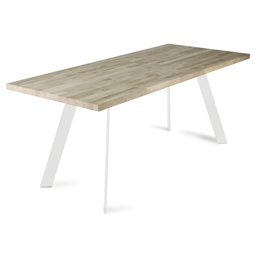 modernLOFTart Tischkufen Weiß V1 60x10 mm - Tischbeine Metall aus Flachstahl Sandgestrahlt und Pulverbeschichtet - Tischgestell Breite 40cm, Höhe 72cm - Industrial Loft von modern LOFT art