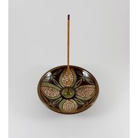 Handgemachter Räucherstäbchenhalter Weihrauch Schale Aus Glasiertem Steingut von moderngreekpottery