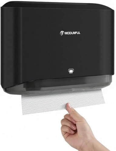 Modunful Paper Towel Dispenser Wall Mounted, Multifold Paper Towel Dispenser, C-Fold Paper Towel Holder for Bathroom No Hole Installation, Black ABS Cover von modunful