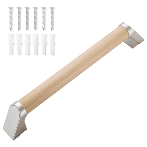modunful Handlauf Holz mit Kunststoffbeschichteter Oberfläche, Haltegriff Dusche Rutschfest, 30cm Badewannengriff, Aufstehhilfe Duschgriff für Badezimmer von modunful