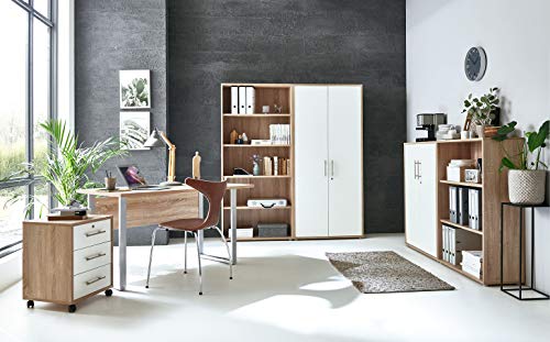 moebel-dich-auf.de Arbeitszimmer TABOR 4 in diversen Farbvarianten (Sonoma Eiche/weiß matt) von moebel-dich-auf.de