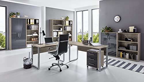 moebel-dich-auf.de Arbeitszimmer TABOR PRO 7 in diversen Farbvarianten (Sonoma Eiche/anthrazit Hochglanz) von moebel-dich-auf