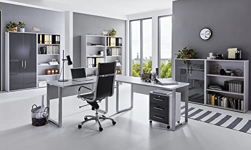 moebel-dich-auf.de Arbeitszimmer TABOR PRO 7 in diversen Farbvarianten (lichtgrau/anthrazit Hochglanz) von moebel-dich-auf.de