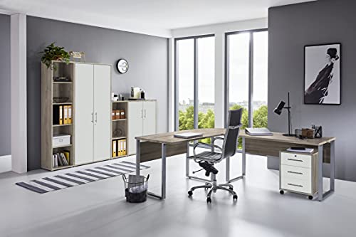 moebel-dich-auf.de Büromöbel Komplettset TABOR PRO 4 in diversen Farbvarianten (Sonoma Eiche/weiß matt) von moebel-dich-auf.de