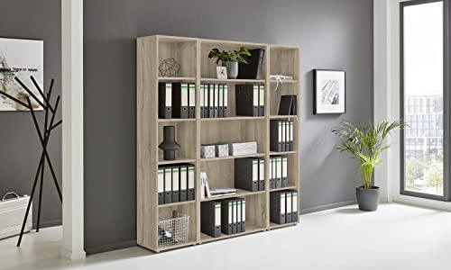 moebel-dich-auf Aktenregal Set TABOR 3 Büroregal Regal in diversen Farbvarianten (Sonoma Eiche) von moebel-dich-auf