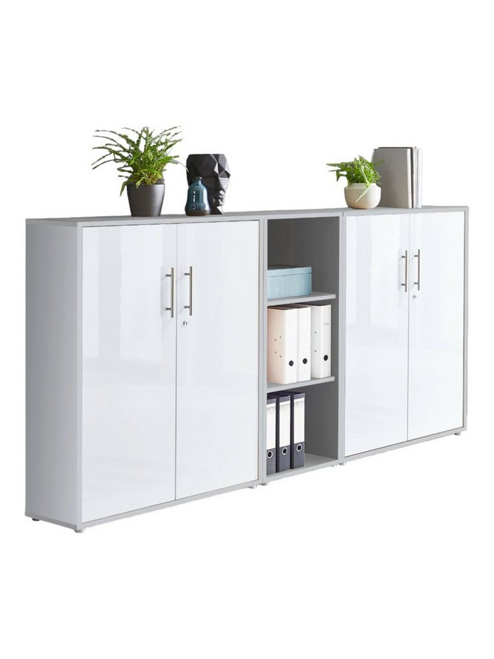 moebel-dich-auf Büromöbel-Set OFFICE EDITION, (Set 8, Büroschrank abschließbar mit Metallgriffen), Made in Germany von moebel-dich-auf
