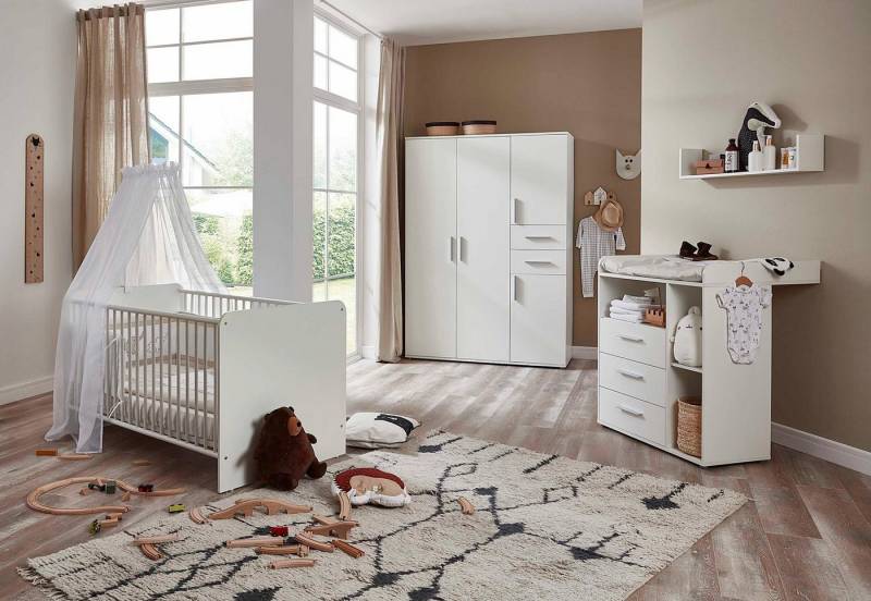 moebel-dich-auf Babymöbel-Set Aliya 5, (Babybett + Wickelkommode + Kleiderschrank 4-türig) von moebel-dich-auf
