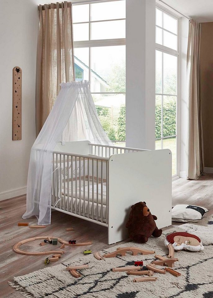 moebel-dich-auf Babyzimmer-Komplettset ALIYA Babybett, (Babyzimmer Kinderzimmer Babybett, Babybett + Lattenrost), optional mit Matratze und Umbauseiten-Set von moebel-dich-auf