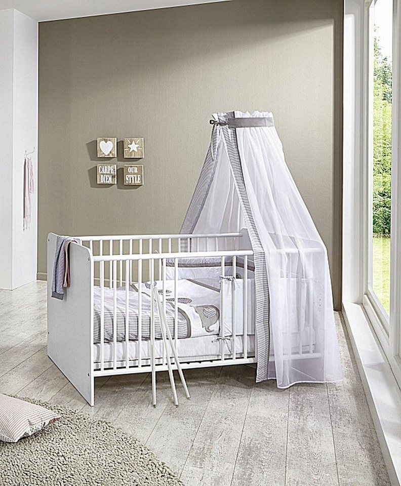 moebel-dich-auf Babyzimmer-Komplettset KIM Babybett, (Babyzimmer Kinderzimmer Babybett, Babybett + Lattenrost), optional mit Matratze und Umbauseiten-Set von moebel-dich-auf