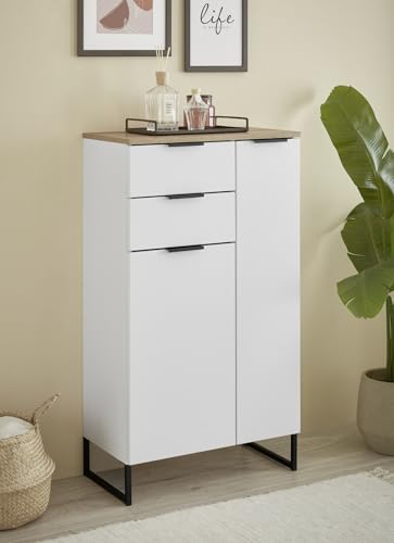 moebel-dich-auf Badezimmer Highboard Badmöbel Aspen Weiß matt von moebel-dich-auf