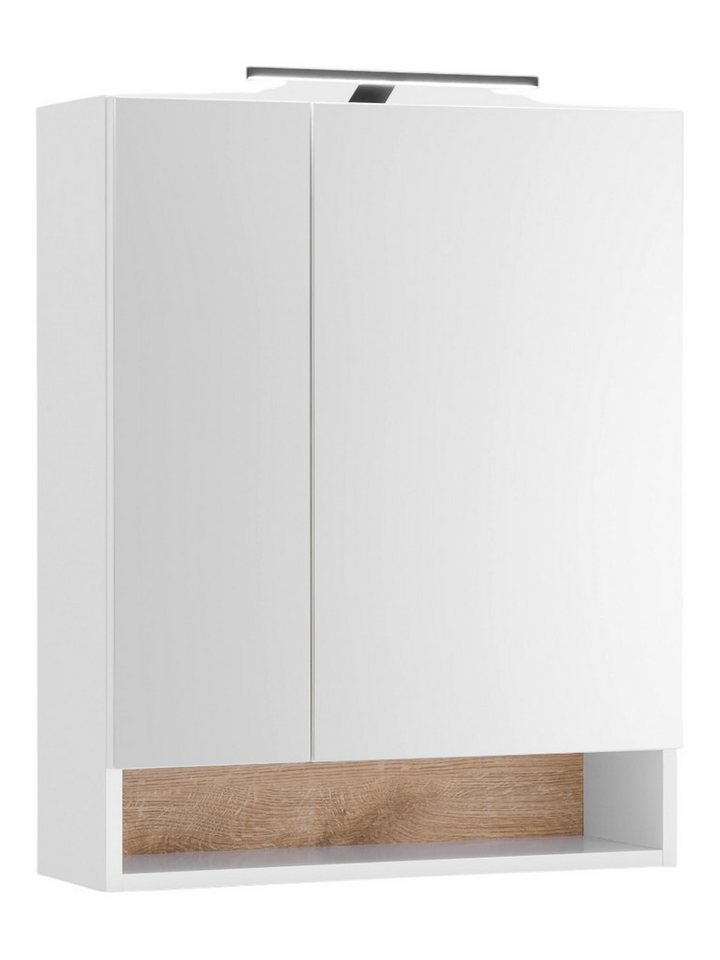 moebel-dich-auf Badezimmerspiegelschrank ASPEN 60 (in Schwarz matt, weiß matt, inkl. LED-Beleuchtung) Breite 60 cm von moebel-dich-auf