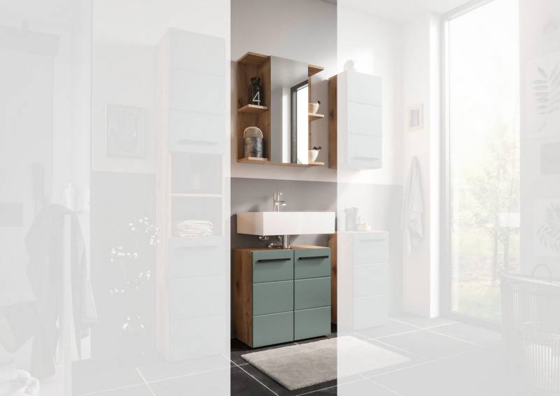 moebel-dich-auf Badmöbel-Set Vail, (Set 4, Spiegelschrank, Waschbeckenunterschrank, 2-St) von moebel-dich-auf