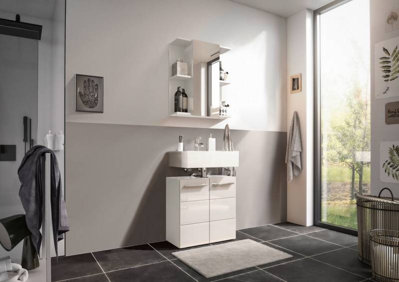 moebel-dich-auf Badmöbel-Set Vail, (Set 4, Spiegelschrank, Waschbeckenunterschrank, 2-St) von moebel-dich-auf