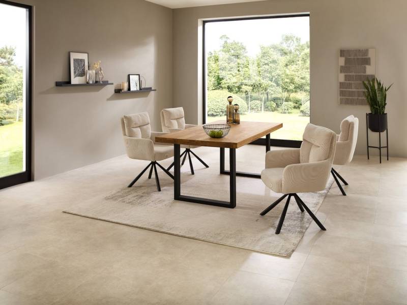 moebel-dich-auf Essgruppe CAPRI-U, (Esszimmer Set, 1 Esstisch Eiche massiv geölt, 4 Stühle), 180 x 100 cm von moebel-dich-auf