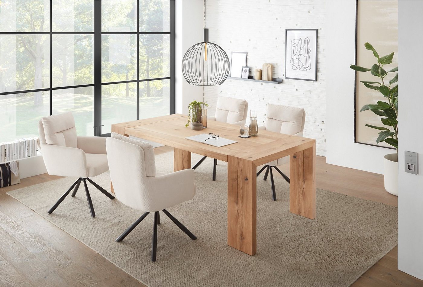 moebel-dich-auf Esszimmer-Set Alassio, (Set, 5-St., Tisch mit 4 oder 6 Stühlen), bestehend aus 4 oder 6 Sesseln und 1 Tisch, mit bequemer Polsterung von moebel-dich-auf