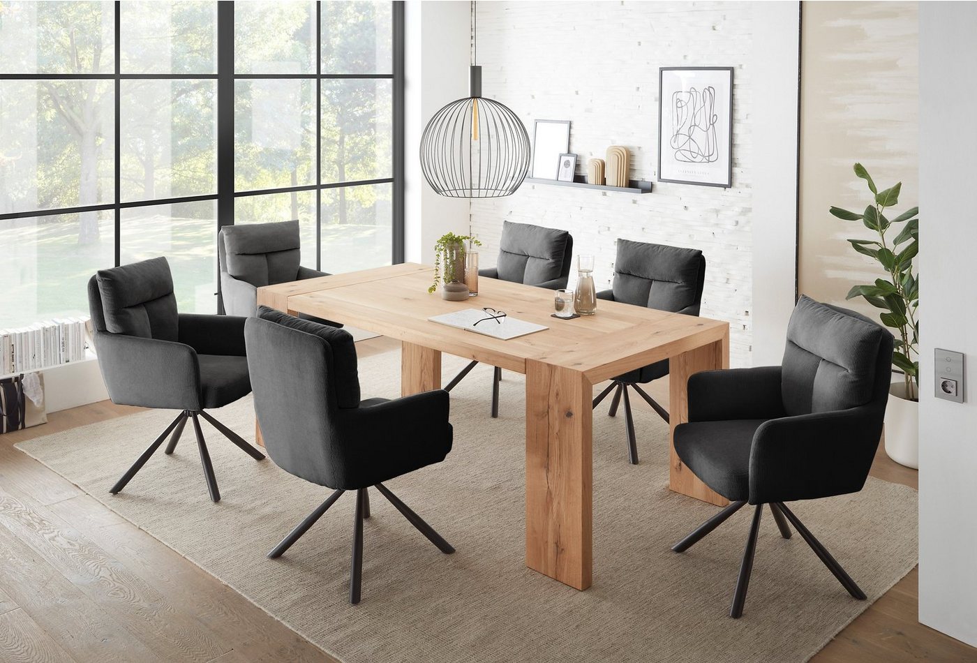 moebel-dich-auf Esszimmer-Set Alassio, (Set, 7-St., Tisch mit 4 oder 6 Stühlen), bestehend aus 4 oder 6 Sesseln und 1 Tisch, mit bequemer Polsterung von moebel-dich-auf