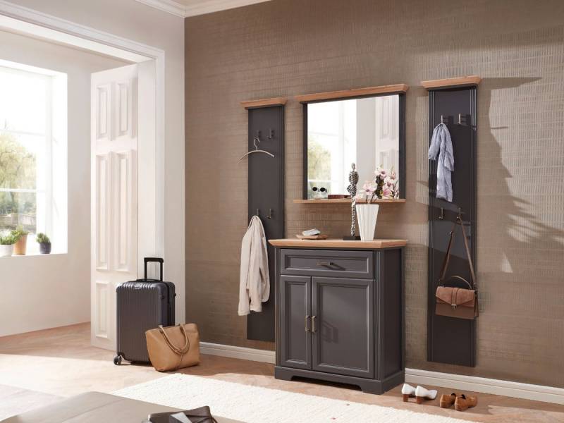 moebel-dich-auf Garderoben-Set FLORENZ Set 3, (Komplettgarderobe, Garderobenpaneel + Spiegel + Schuhkommode), in 2 Farben erhältlich von moebel-dich-auf