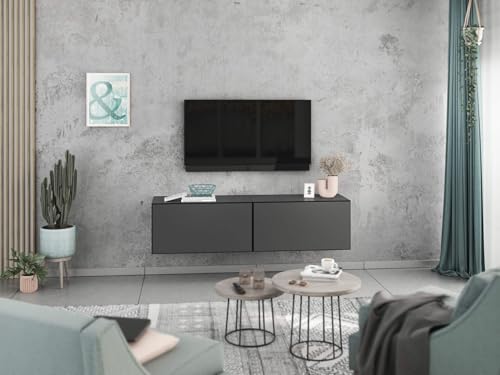 moebel-dich-auf Lowboard VARIANTO 1, Schrank Set, anthrazit/anthrazit griffloses TV-Board, 2 TLG., 152 cm hängend moebel-dich-auf Lowboard VARIANTO 1, Schrank Set, anthrazit/anthrazit griffloses TV-Board, 2 TLG., 152 cm hängend von moebel-dich-auf