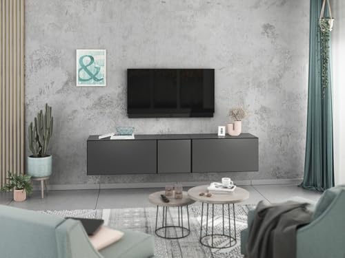 moebel-dich-auf Lowboard VARIANTO 3, Schrank Set, anthrazit matt/anthrazit matt griffloses TV-Board, 3 TLG., 190 cm hängend von moebel-dich-auf