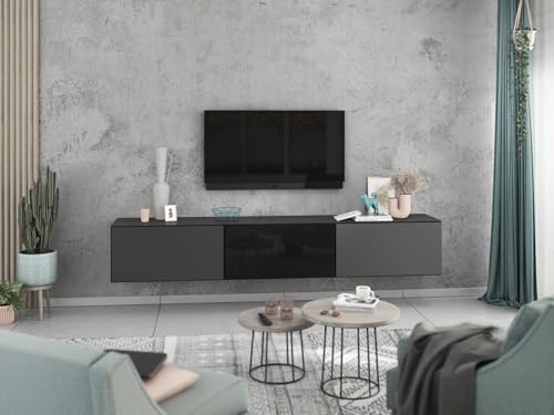 moebel-dich-auf Lowboard VARIANTO 4, Schrank Set, anthrazit matt/anthrazit matt/schwarz Hochglanz 3 TLG., 228 cm hängend moebel-dich-auf Lowboard VARIANTO 4, Schrank Set, anthrazit matt/anthrazit matt/schwarz Hochglanz 3 TLG., 228 cm hängend von moebel-dich-auf