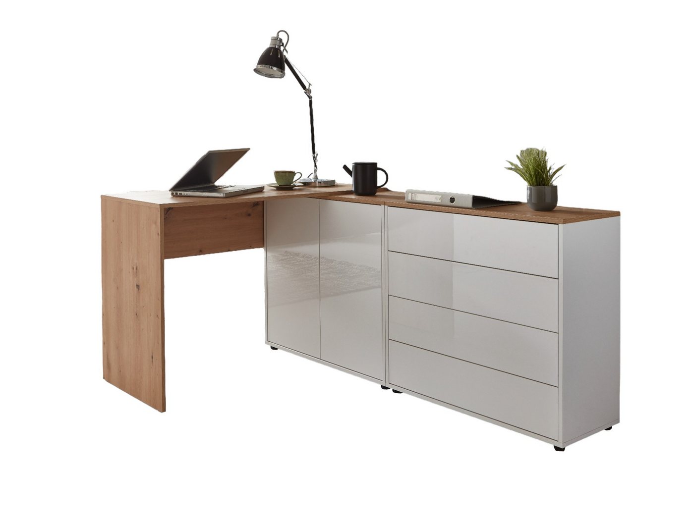 moebel-dich-auf Schreibtisch BEN Set 3 (Home-Office, in verschiedenen Farben), Push-to-open-Funktion von moebel-dich-auf
