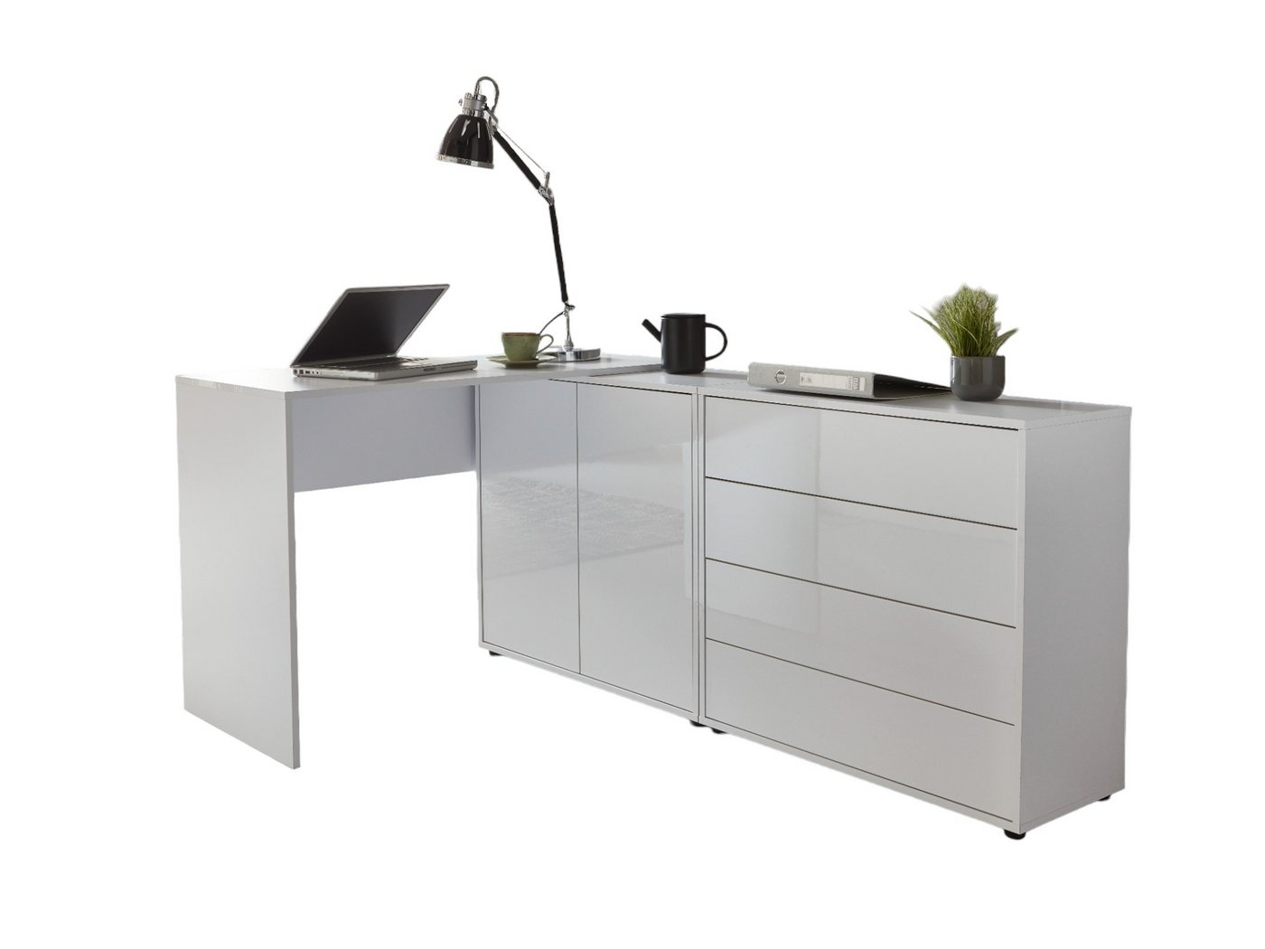 moebel-dich-auf Schreibtisch BEN Set 3 (Home-Office, in verschiedenen Farben), Push-to-open-Funktion von moebel-dich-auf
