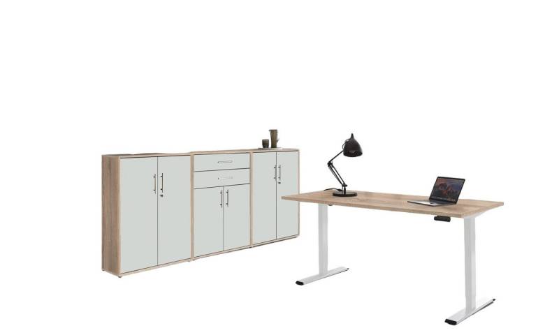 moebel-dich-auf Büromöbel-Set e-OFFICE EDITION, (Büromöbel-Set, Set 15, elektrisch höhenverstellbarer Schreibtisch + Aktenschränke), stufenlos verstellbar 69-119 cm, mit Memory-Funktion von moebel-dich-auf