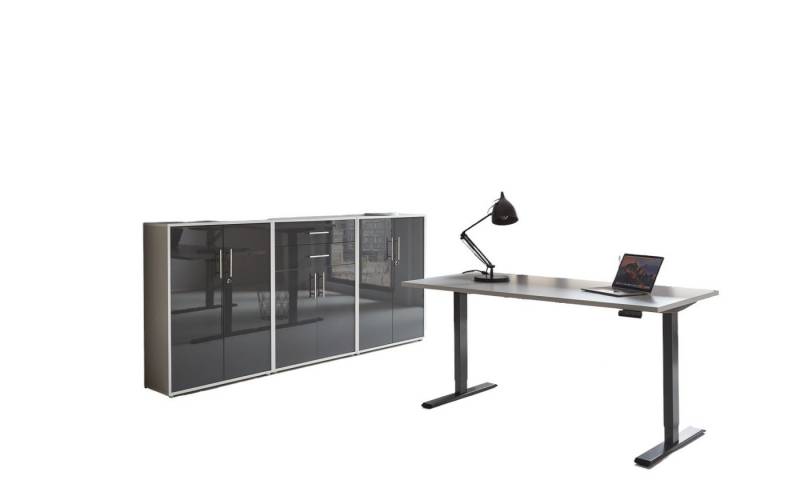 moebel-dich-auf Büromöbel-Set e-OFFICE EDITION, (Büromöbel-Set, Set 15, elektrisch höhenverstellbarer Schreibtisch + Aktenschränke), stufenlos verstellbar 69-119 cm, mit Memory-Funktion von moebel-dich-auf